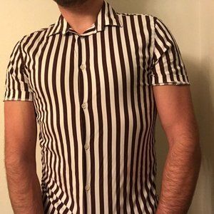 Zara Striped Casual Button Down